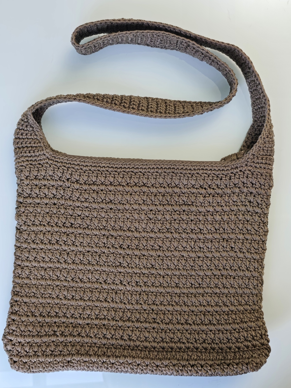 Vintage The Sak Brown Crochet Woven Crossbody Shoulder Bag